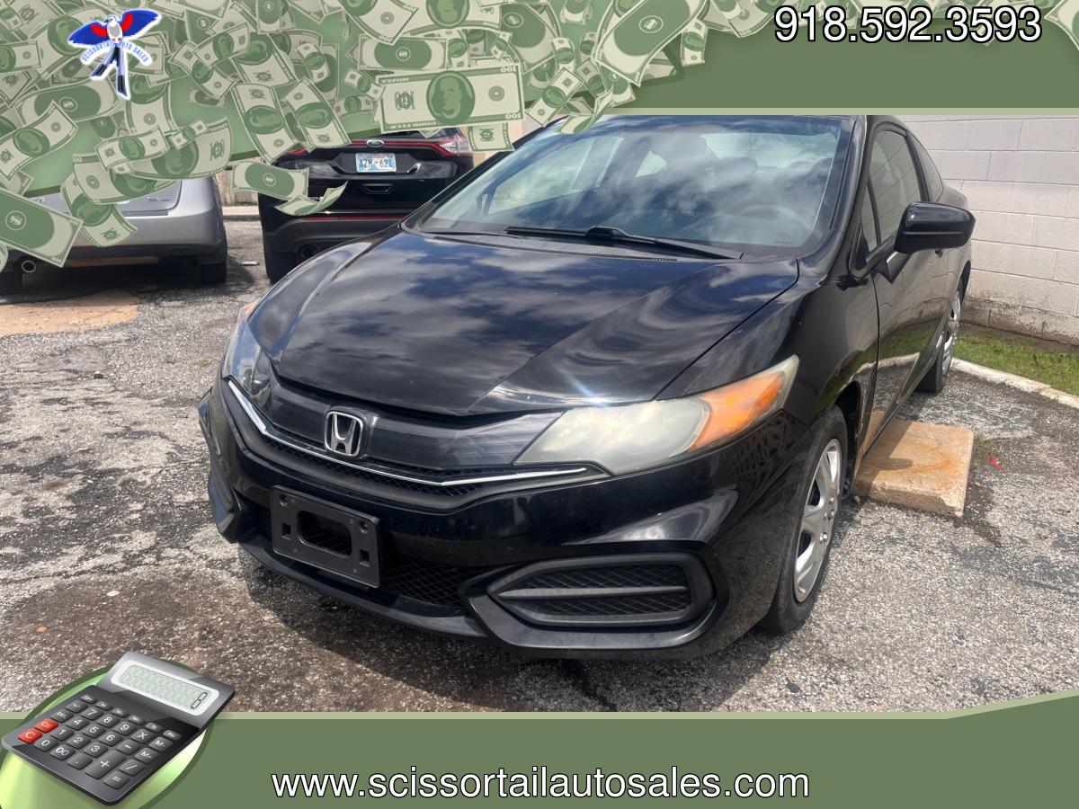 2014 BLACK Honda Civic LX Coupe CVT (2HGFG3B5XEH) with an 2.3L L4 SOHC 16V engine, Continuously Variable Transmission transmission, located at 24375 E. Hwy 51, Broken Arrow, OK, 74014, (918) 592-3593, 36.156311, -95.992752 - Photo#0
